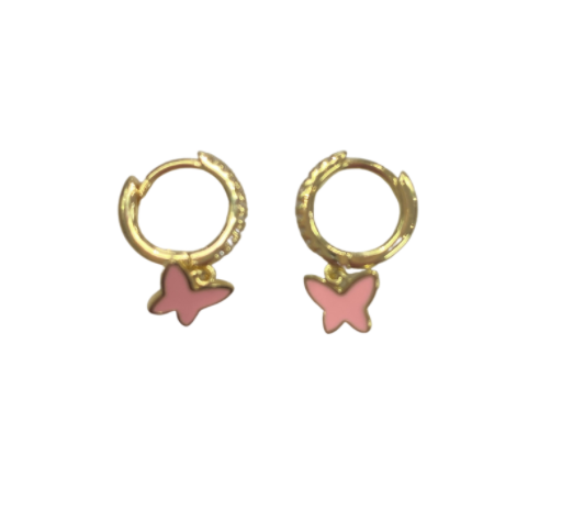 Sparkle Butterfly Hoop Earrings