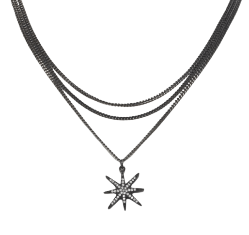 Layered Pave Star Necklace