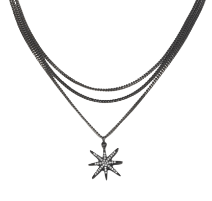 Layered Pave Star Necklace