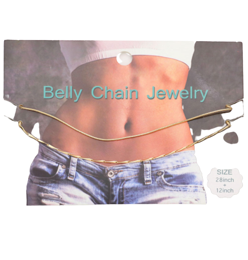 DOUBLE LAYERED METAL GOLD BELLY CHAIN JEWELRY