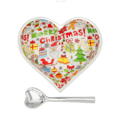 Happy Christmas Heart with Heart Spoon