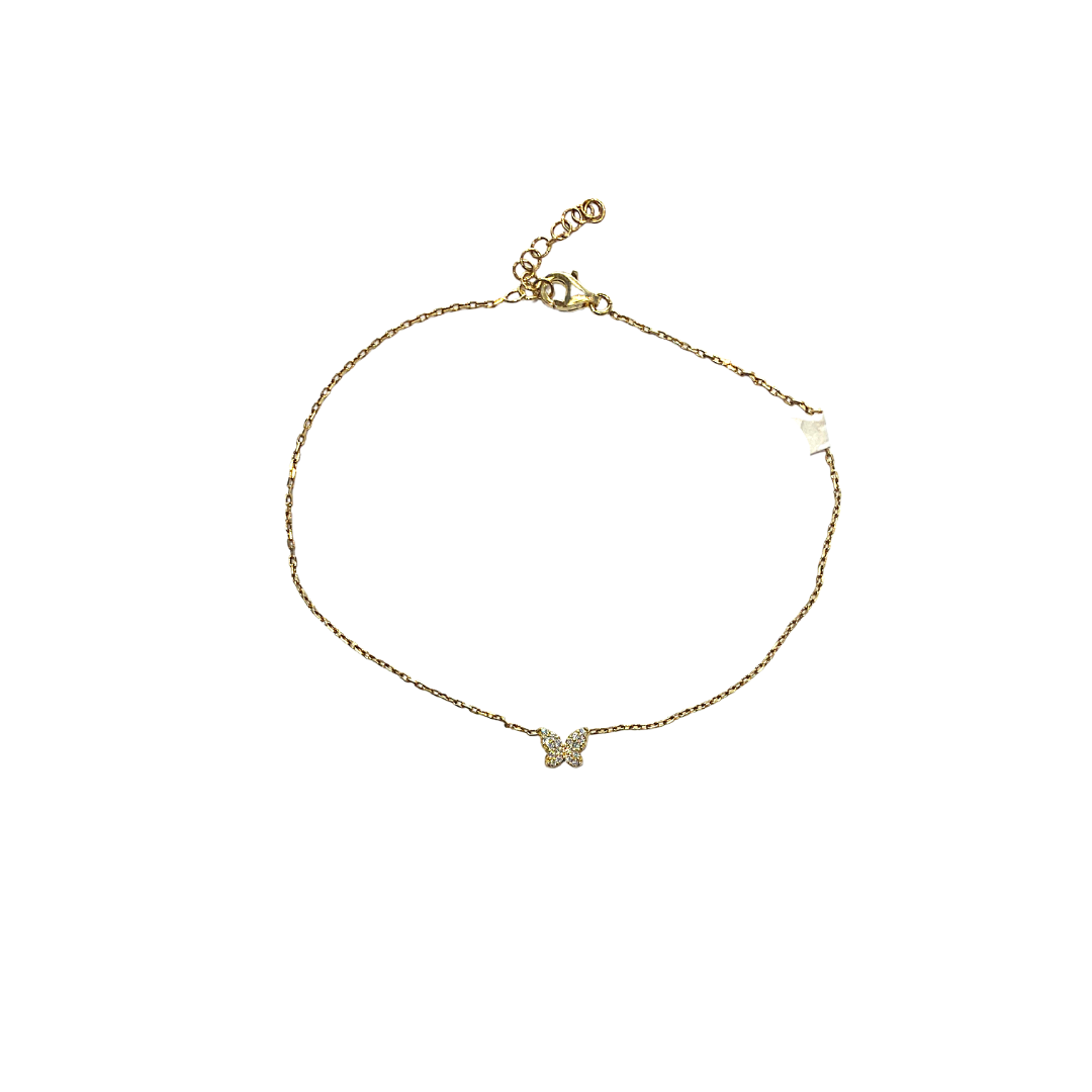 CZ Butterfly Anklet