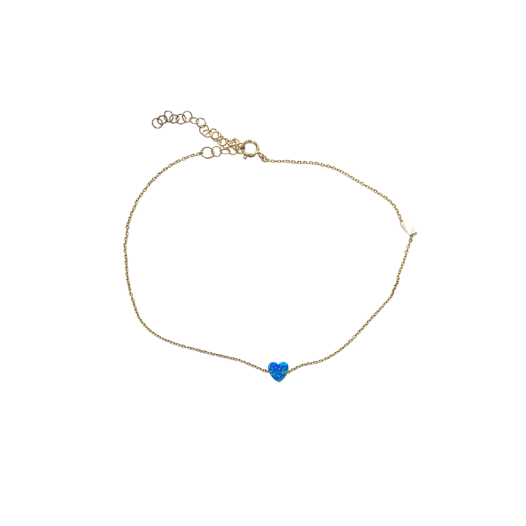 Ocean Blue Heart Anklet