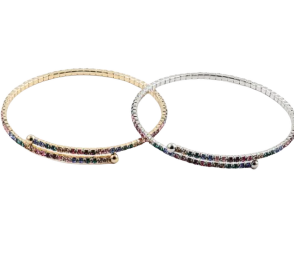 Rainbow Rhinestone Cuff