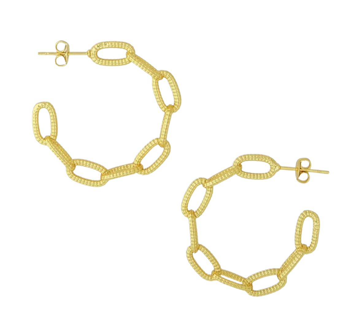 Textured Paperclip Hoops