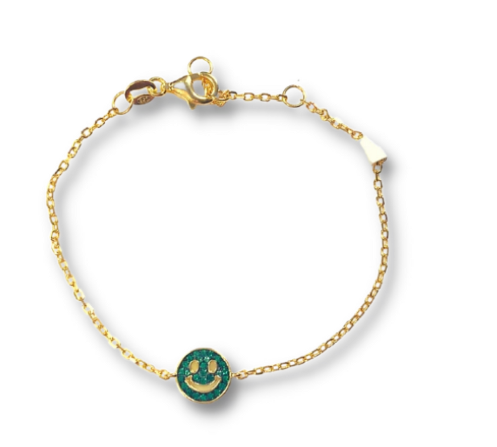 CZ Smiley Chain Bracelet