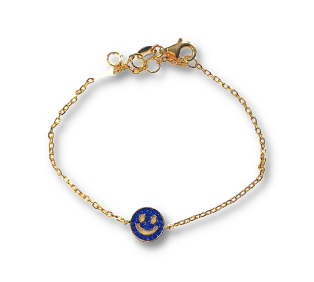 CZ Smiley Chain Bracelet
