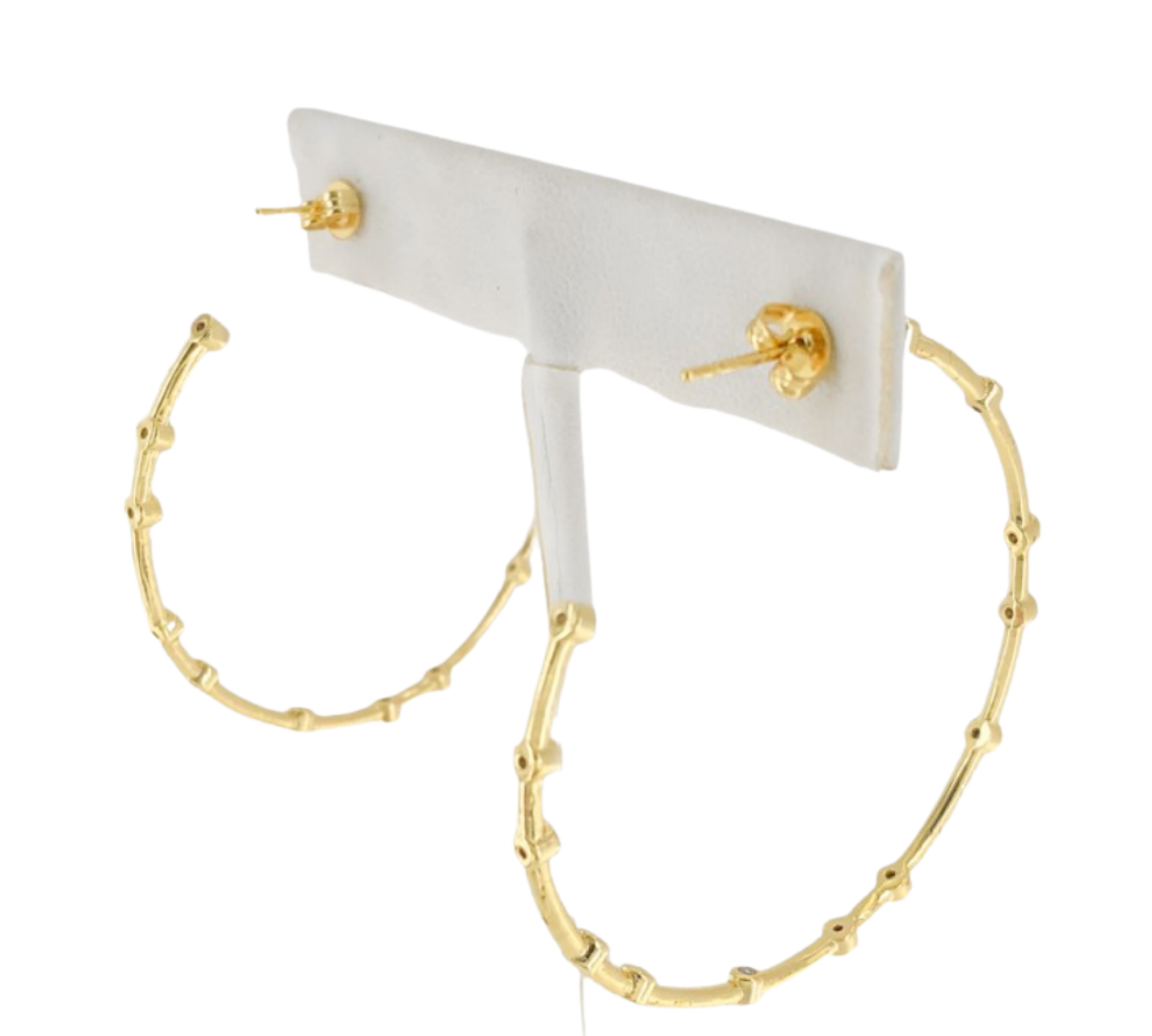 CZ Studded Hoops