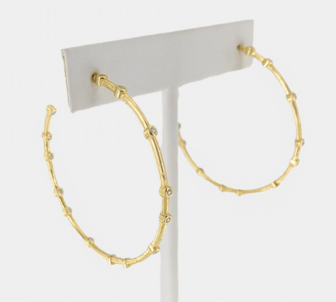 CZ Studded Hoops