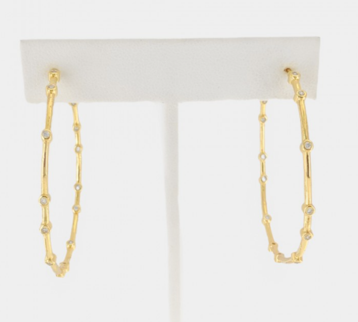 CZ Studded Hoops
