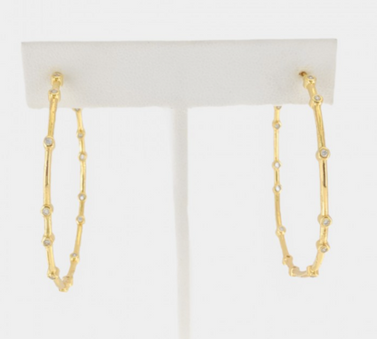 CZ Studded Hoops