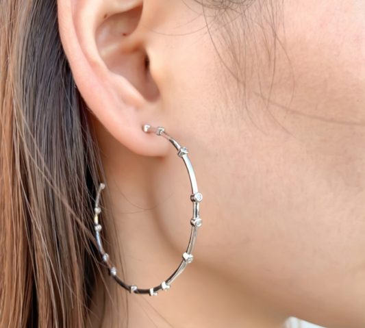 CZ Studded Hoops