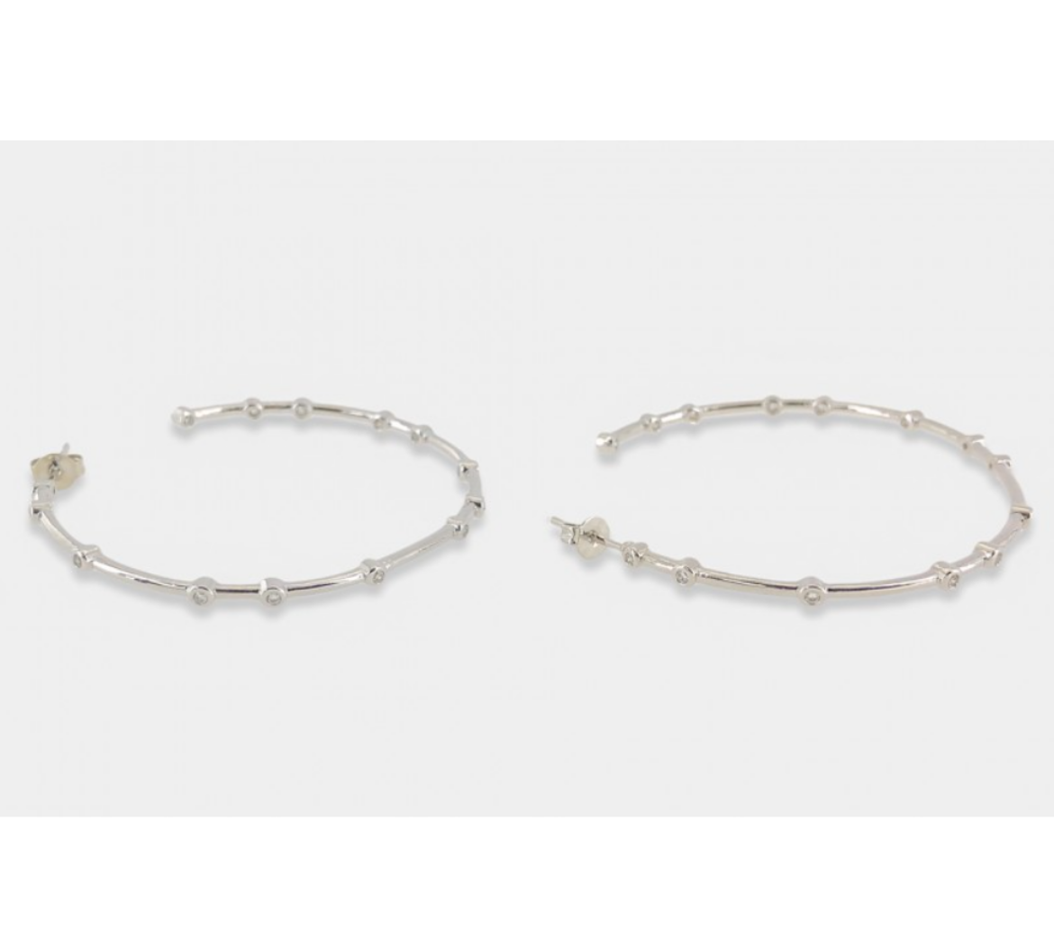 CZ Studded Hoops