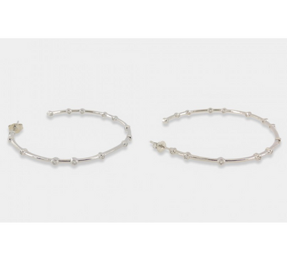 CZ Studded Hoops