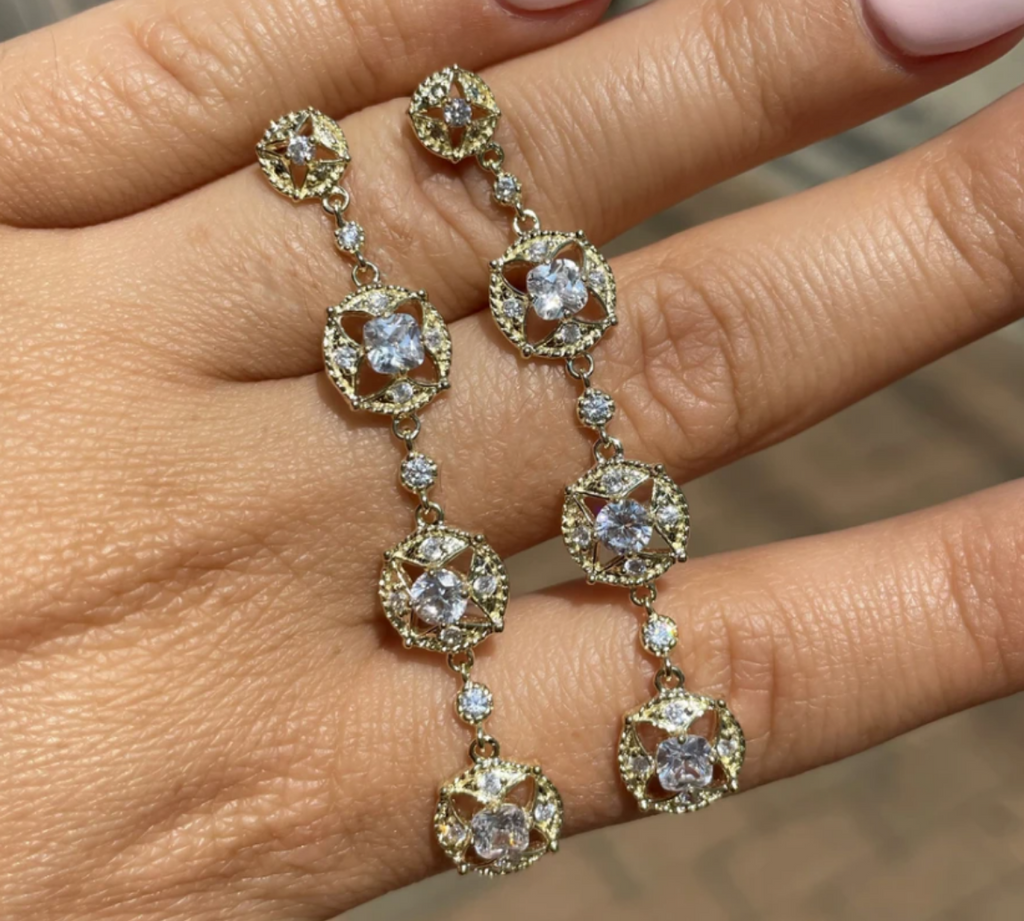 CZ Circle Dangle Earrings