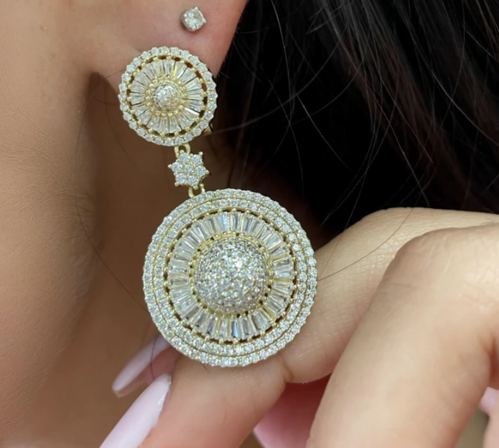 Circle Medallion Dangle Earring