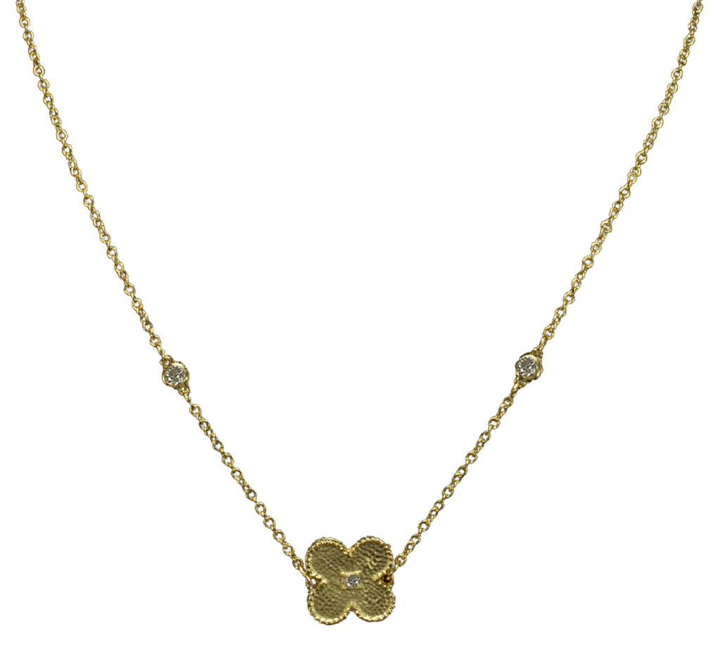 Flower Necklace with CZs.