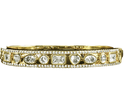 Gold CZ Bangle with Mixed Stones
