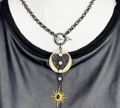 Black Diamond Heart Necklace