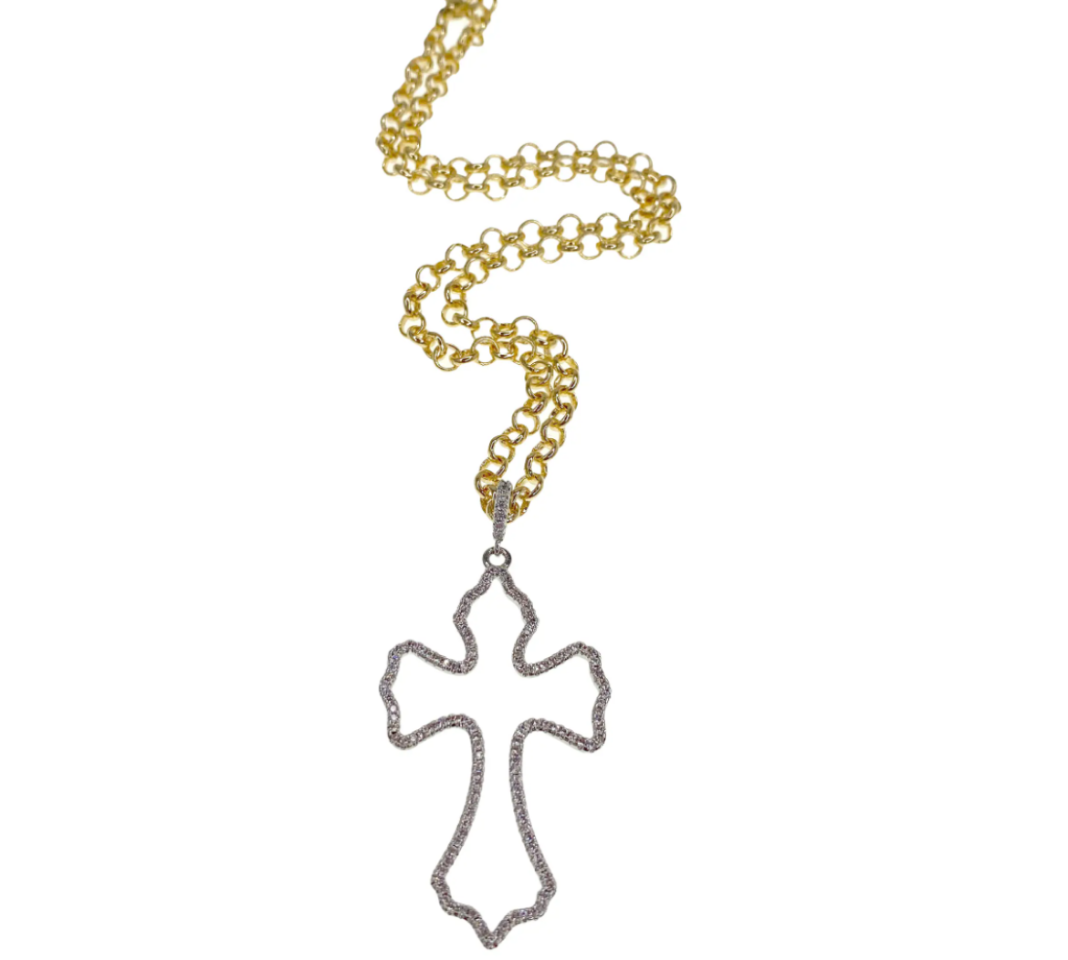 Outlined Cross Necklace