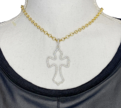 Outlined Cross Necklace