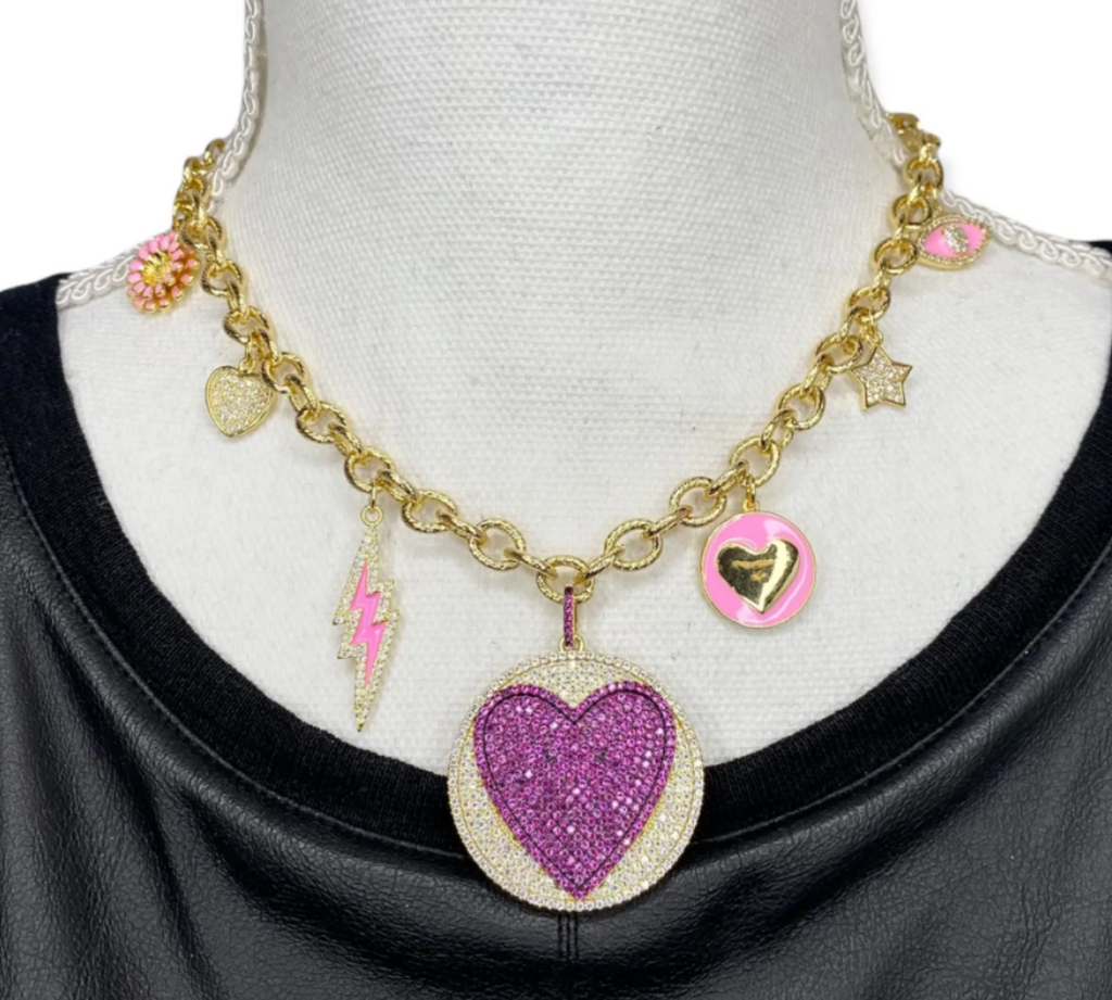 Pink Love Charm Necklace