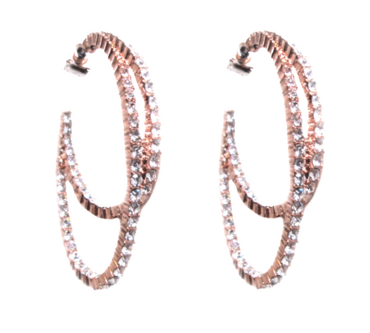 Crystal Double Hoops