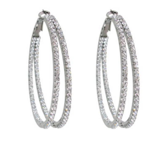 Crystal Double Hoop Earring