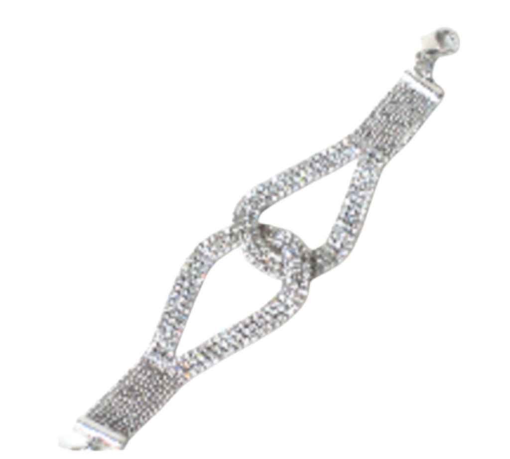 Silver Crystal Twist Bracelet