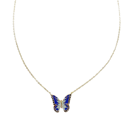 Blue Butterfly Necklace