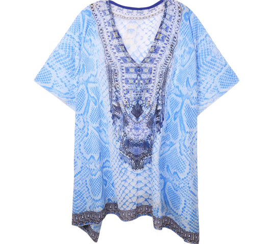 Mixed Print Beach Cover Up