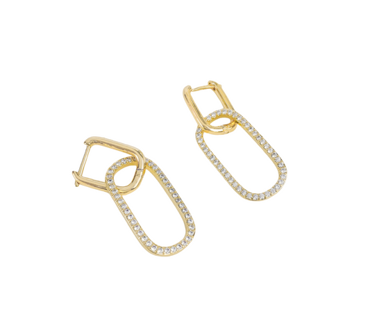 CZ Rounded Rectangle Hoops