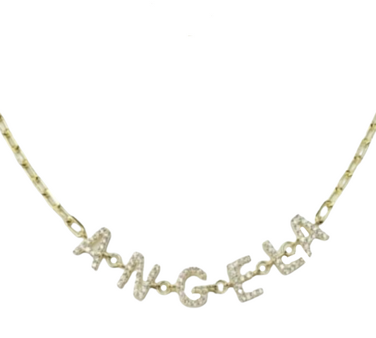 Angela CZ Name Necklace