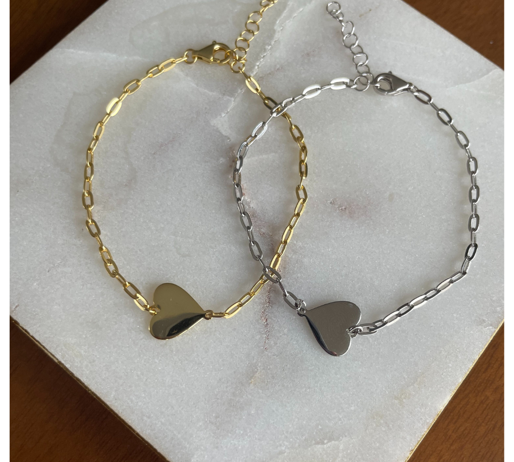 Simple Heart Chain Bracelet