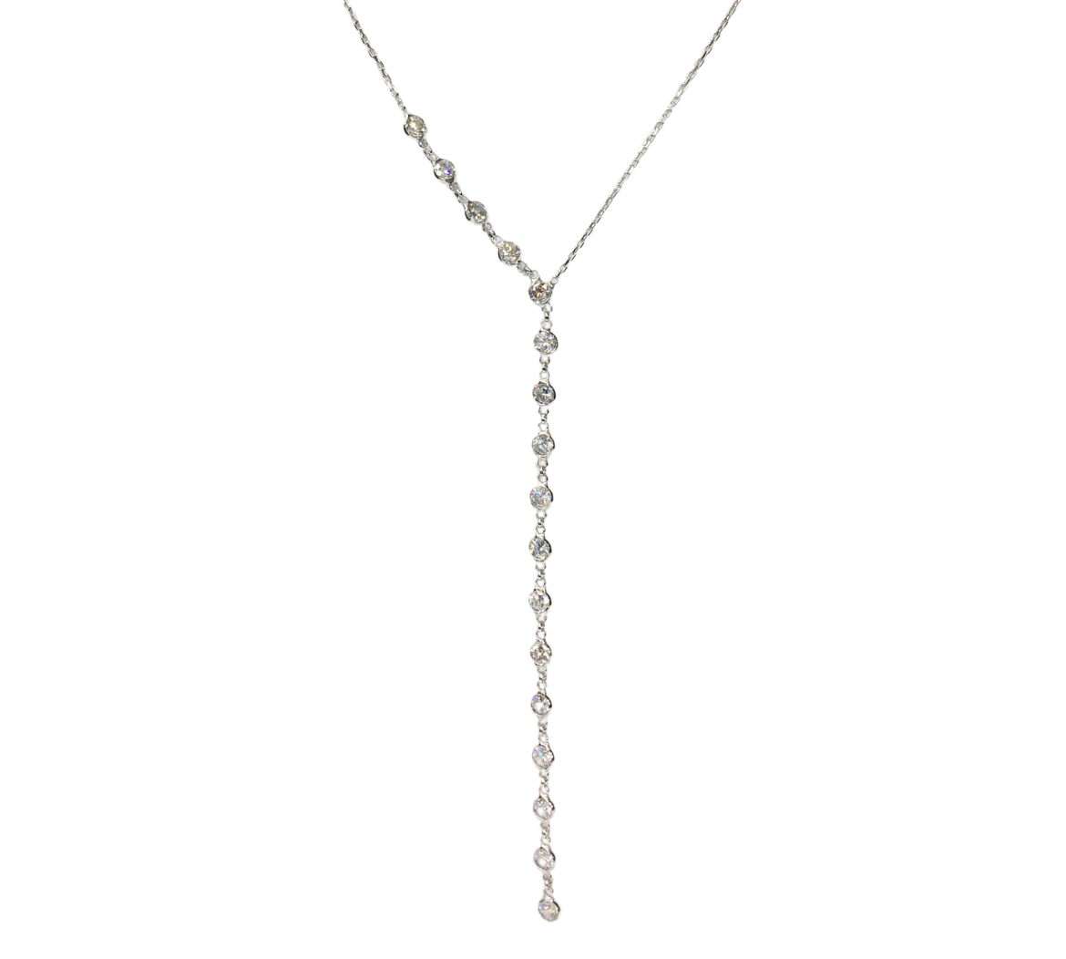 Silver CZ Lariat