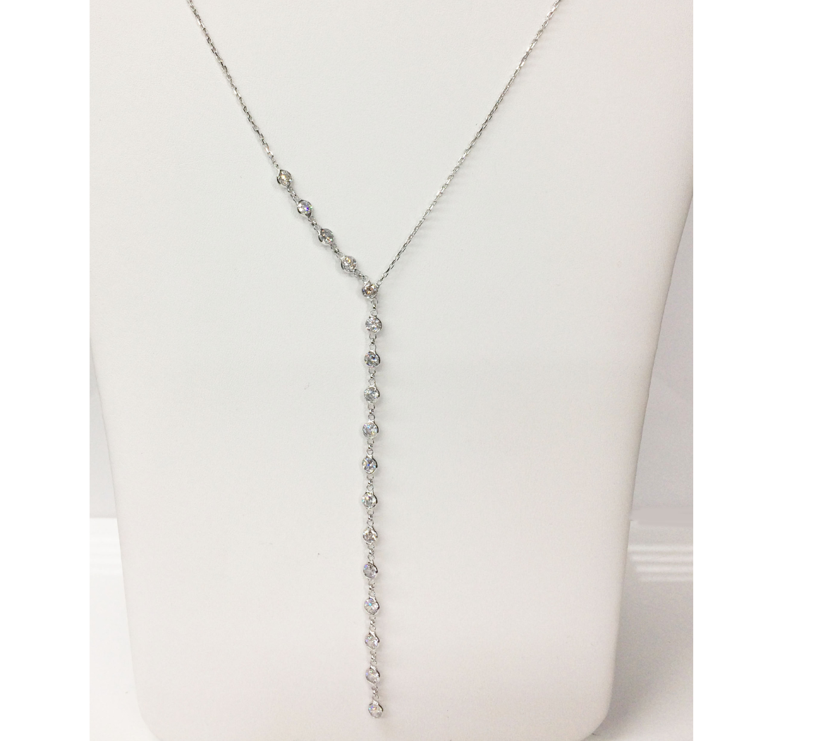 Silver CZ Lariat