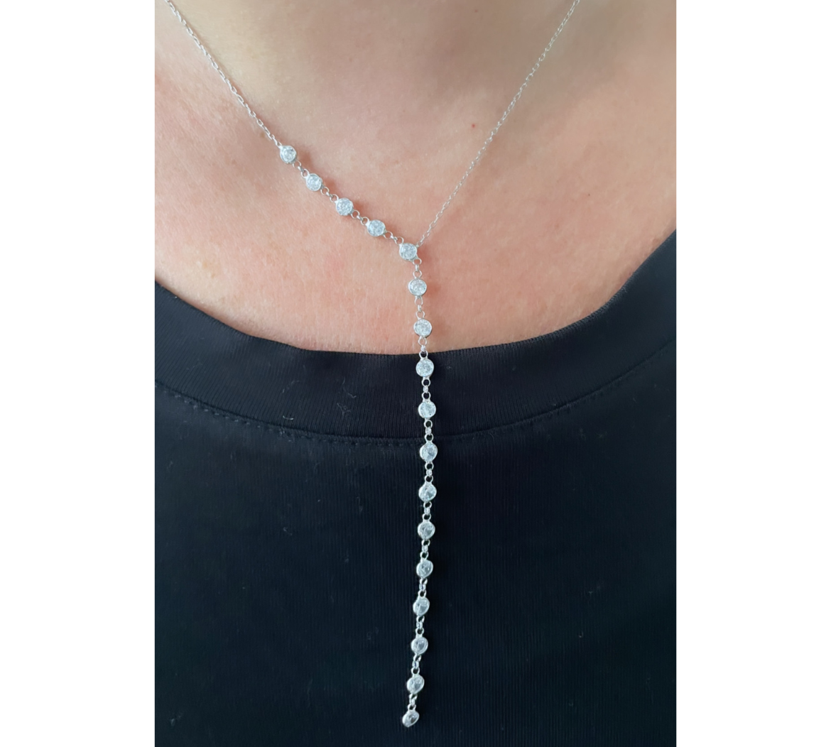 Silver CZ Lariat
