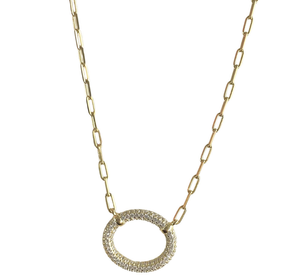 Open Circle CZ Necklace