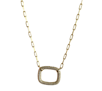 Open Square CZ Necklace
