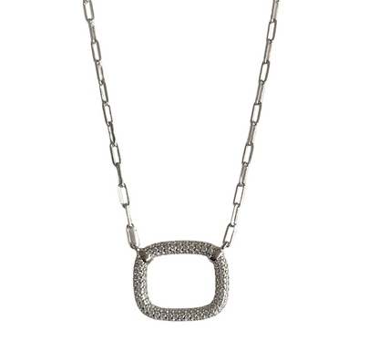 Open Square CZ Necklace