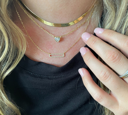 Bezel Heart Necklace