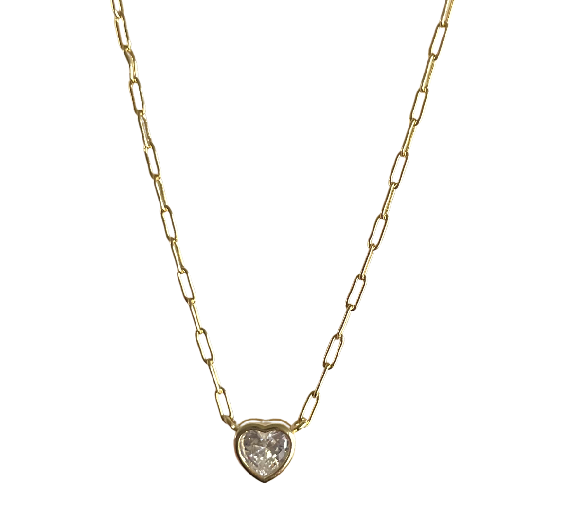 Bezel Heart Necklace