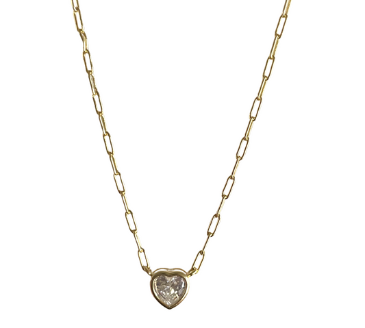 Bezel Heart Necklace