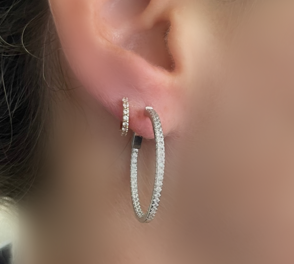 Half CZ 1" Hoops