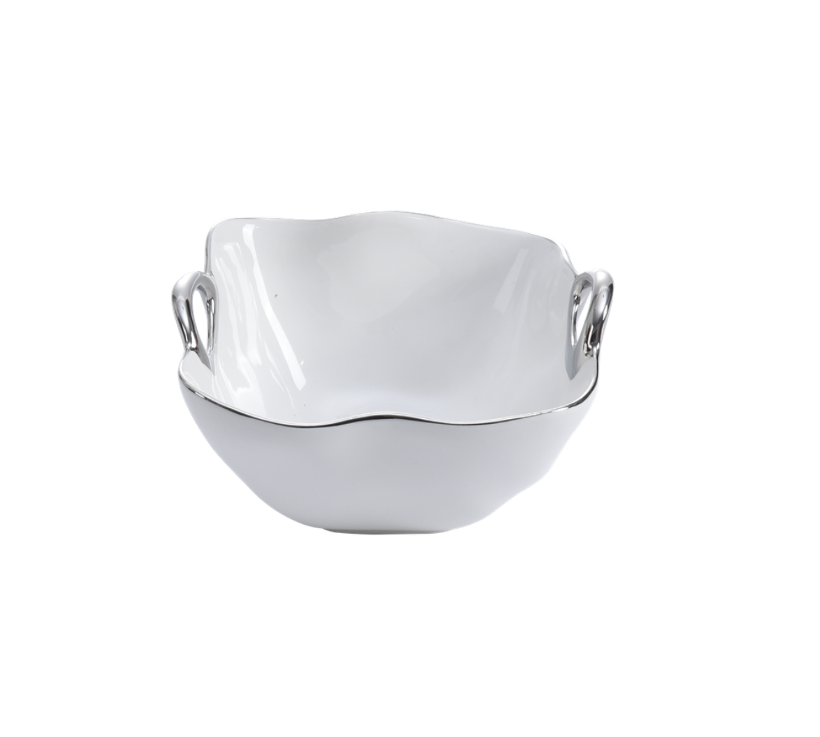 Snack Bowl with Silver Handles