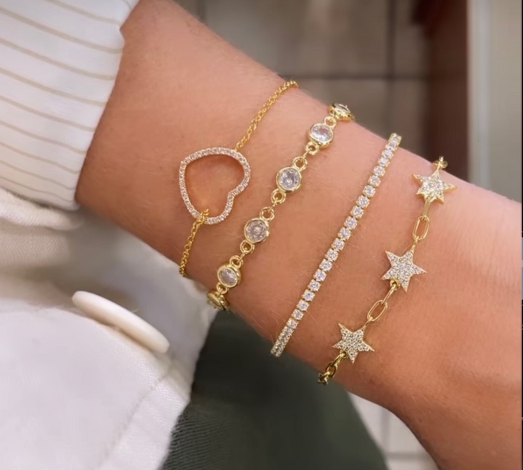 Gold Clear CZ Bracelet
