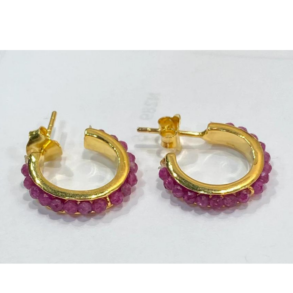 Simple Beaded Hoops