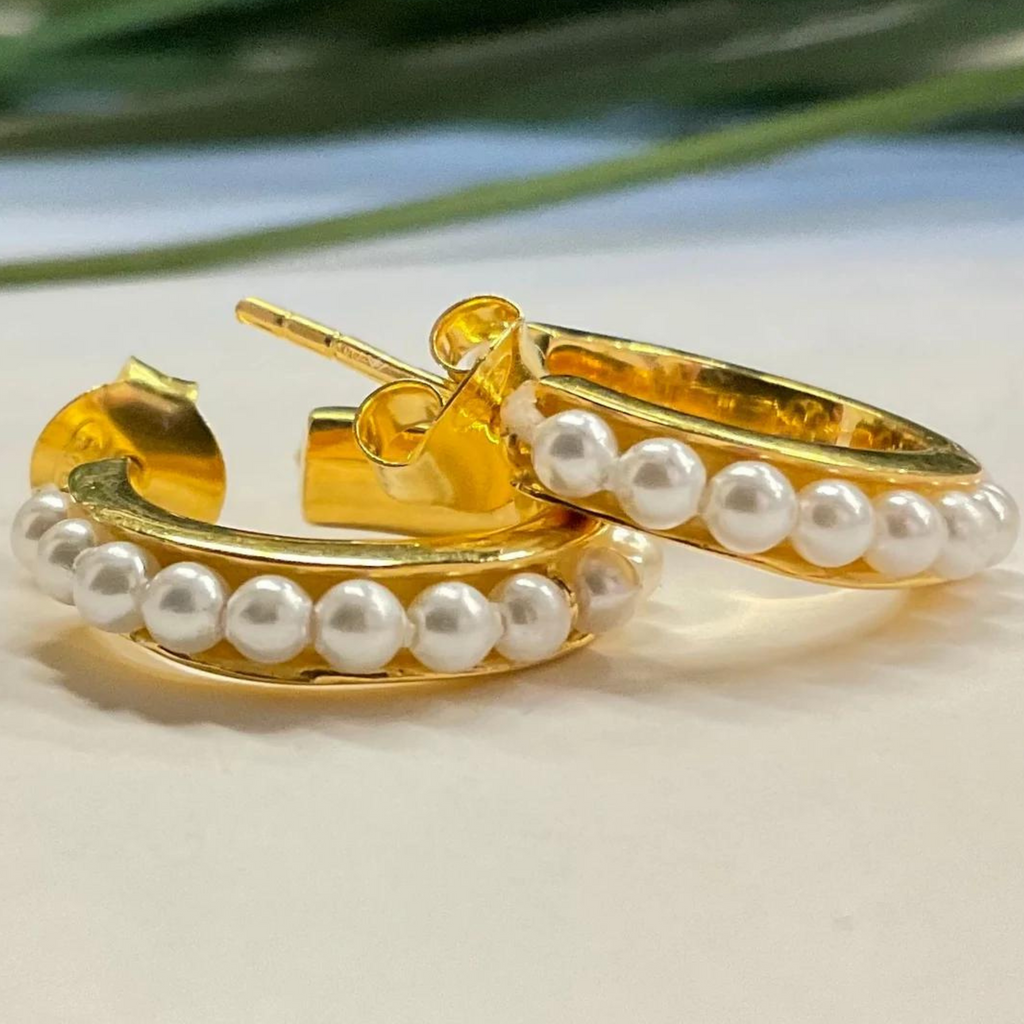 Simple Beaded Hoops