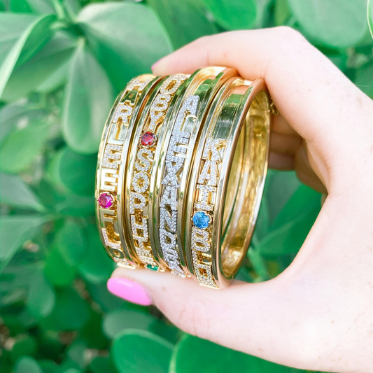 Personalized Slider Charm Bangle