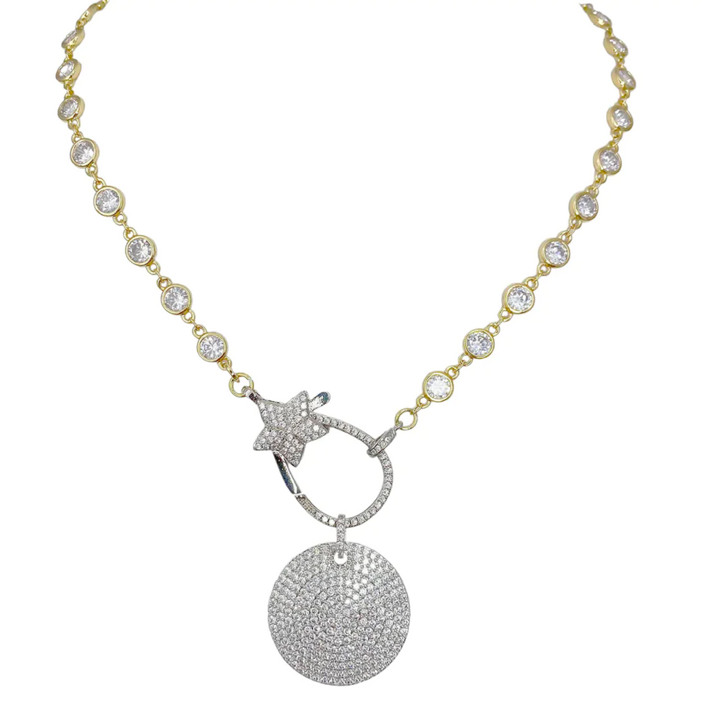 Amanda Diamond Disc Necklace